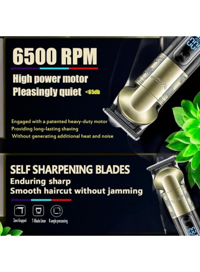 VGR Professional Hair Trimmer v-296 Titanium coated stainless steel blade 1200mAh Lithium battery Cord/Cordless USB Charging multicolour - Image 4
