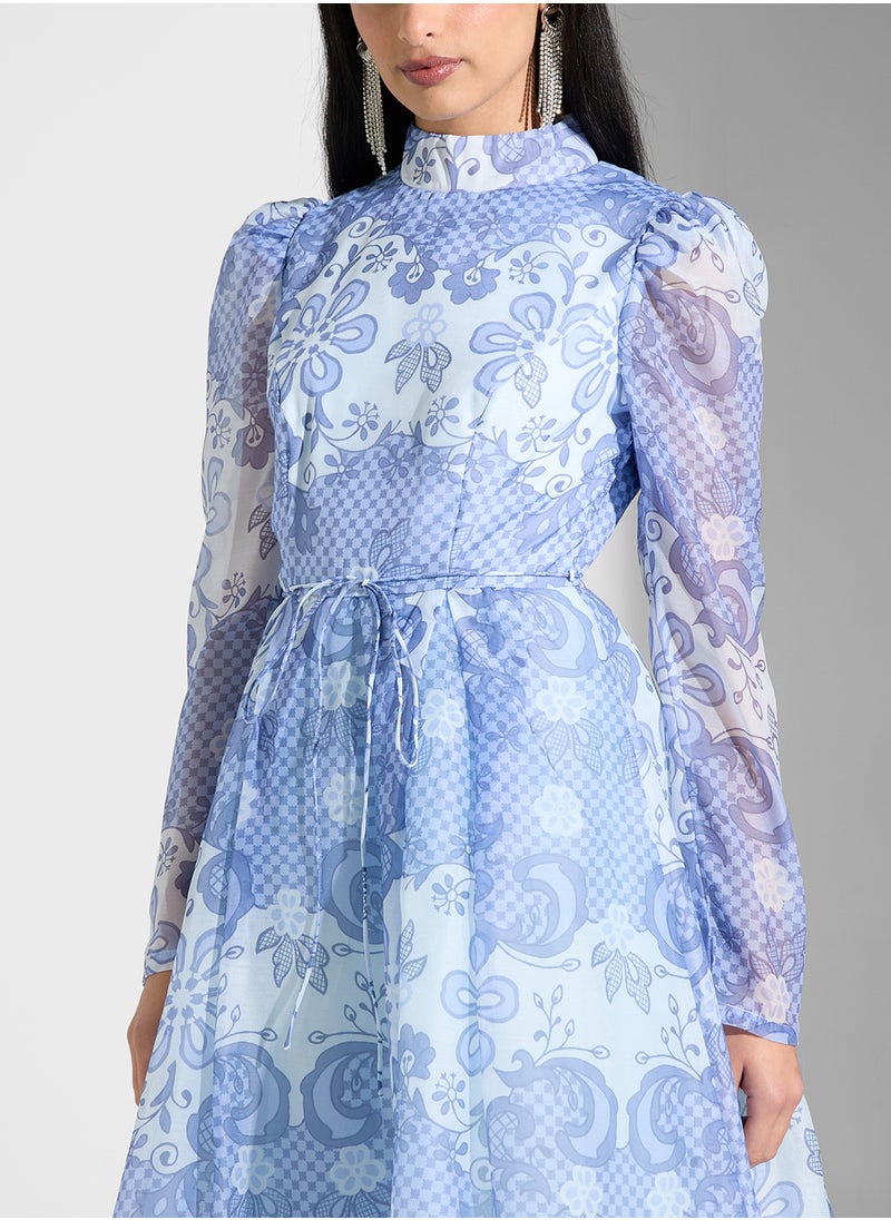 True Decadence Floral Print Lace Detail Detailed Dress  - Image 3