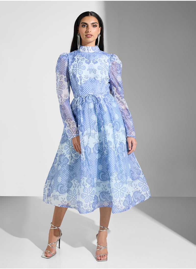 True Decadence Floral Print Lace Detail Detailed Dress  - Image 4