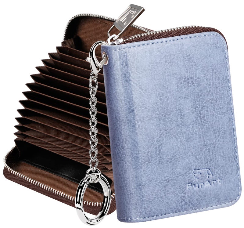 FurArt FurArt Credit Card Wallet, Zipper Card Cases Holder for Men Women, RFID Blocking, KeyChain Wallet, Compact Size  - Image 1