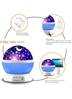 Qasul Children's Baby and Kids Room Night Table Lamp Light Globe Projector Reflective Colorful Starry Globe  - Image 3