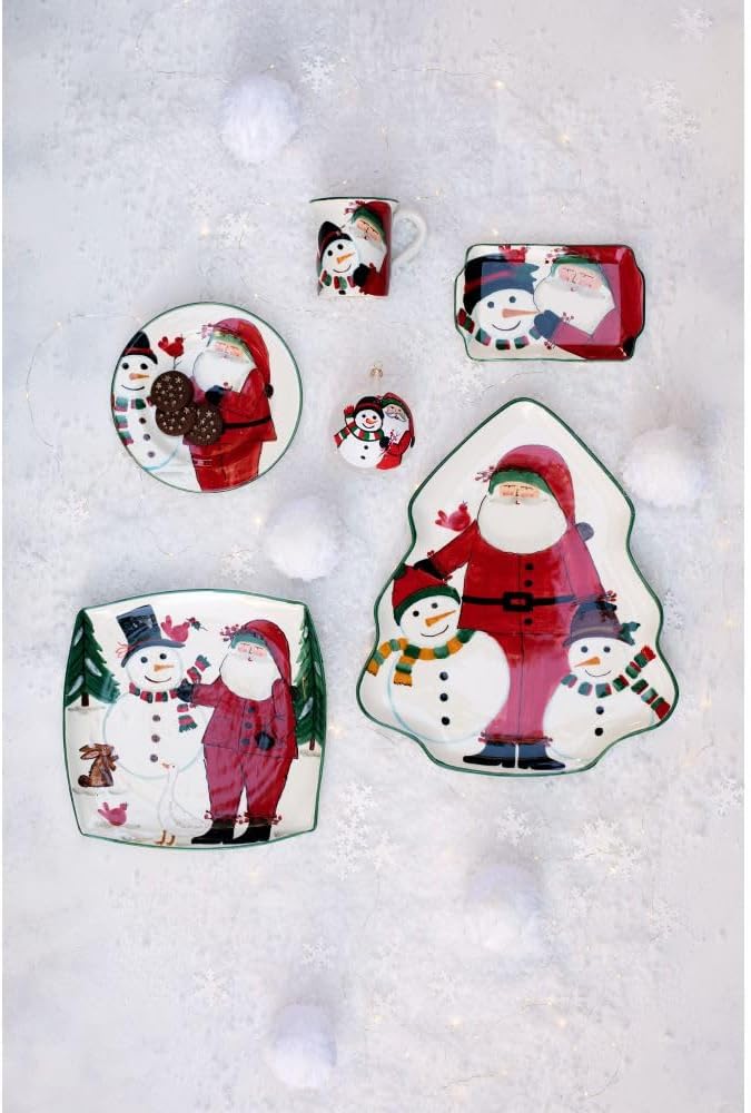 Vietri Vietri Old St Nick 2024 Limited Edition Figural Tree Platter 1725 Artisan Ceramic Christmas Dish  - Image 3