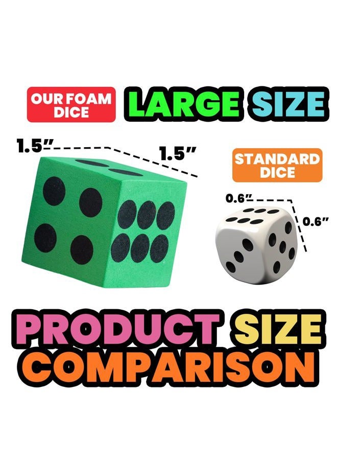 Bedwina Foam Dice Set - Bulk Pack of 36, 1.5 Inch Large Assorted Colorful Foam Dice Cubes with Number Dots, Use for Kids, Classrooms, Math Games, Building Toys, Party Supplies by Bedwina - Image 2