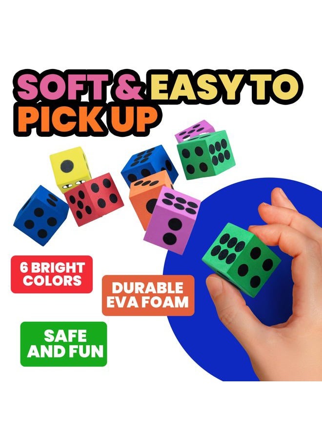 Bedwina Foam Dice Set - Bulk Pack of 36, 1.5 Inch Large Assorted Colorful Foam Dice Cubes with Number Dots, Use for Kids, Classrooms, Math Games, Building Toys, Party Supplies by Bedwina - Image 4