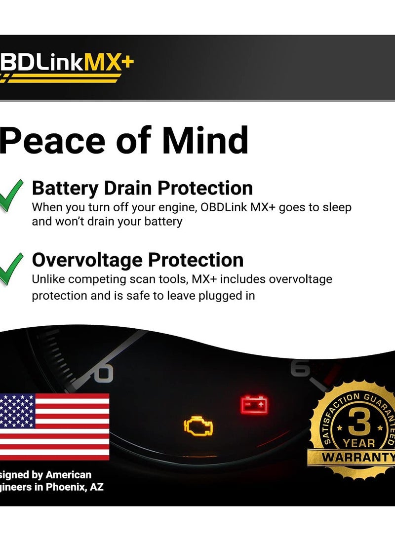 OBDLink - Obdlink  Mx Plus OBD2 Bluetooth Scanner for iPhone, Android, and Windows - Image 1