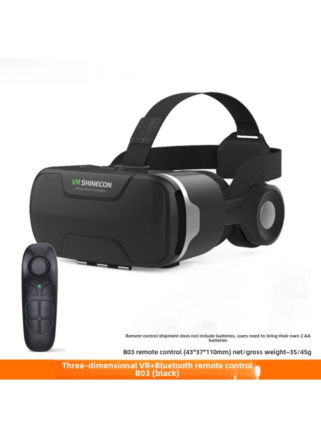 Selection Of 3d Glasses Thousand Magic Glasses Head-wearing Immersive Headphones All-in-one Intelligent Virtual Reality Vr Glasses-Color:Stereo VR + B03 Bluetooth Remote Control - Image 1