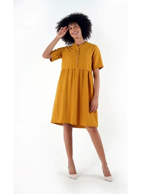 Alexander Gardi Buttoned Mandarin Collar Comfort Dress (B24-384 00)