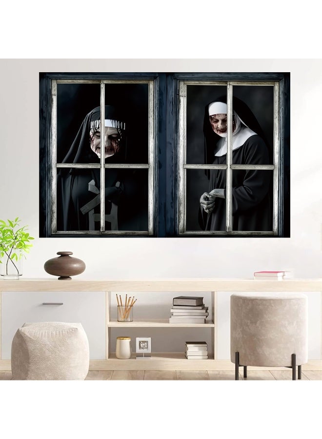 NIBEMINENT Halloween Zombie Themed Window Stickers - PVC Wall Decorations