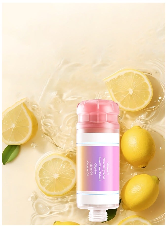 HOMESTAR Rosa damascena Vitamin C Shower Filter : Aromatherapy Hard Water Softener Chlorine & Fluoride Shower Filter Easy Installation for Universal Output Showerhead for Healthier Skin & Hair - Image 1