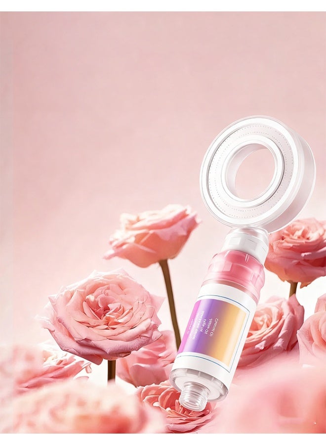 HOMESTAR Rosa damascena Vitamin C Shower Filter : Aromatherapy Hard Water Softener Chlorine & Fluoride Shower Filter Easy Installation for Universal Output Showerhead for Healthier Skin & Hair - Image 2