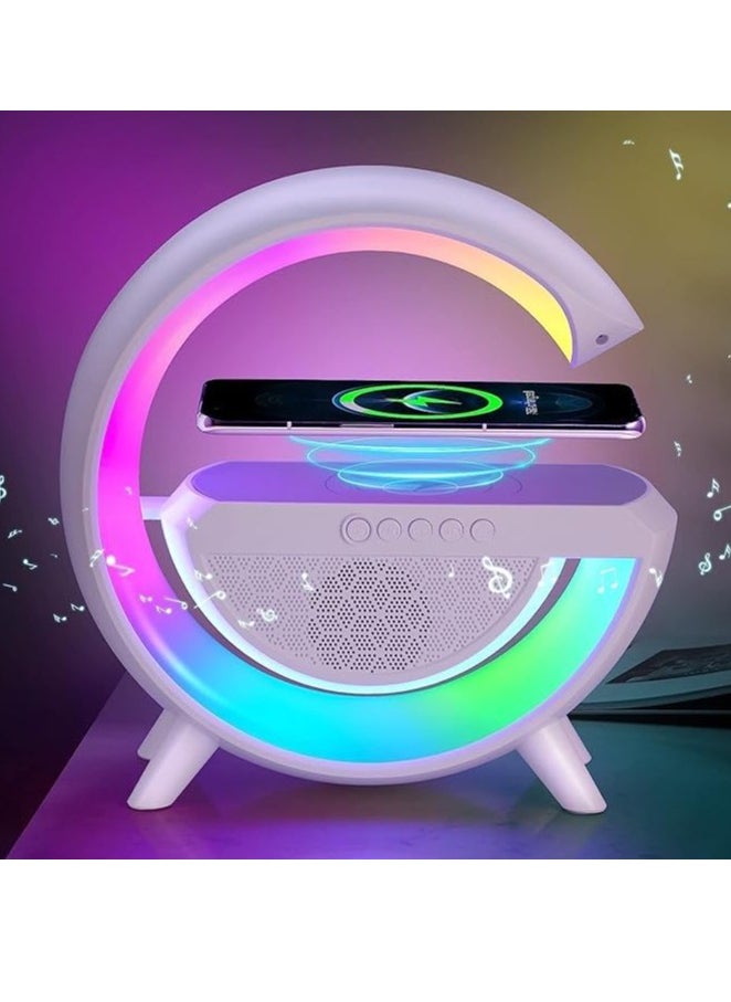 Generic LED  Wireless Charging Speaker, Latest Version Bluetooth Speaker, Decorative Night Light with Music, Stage Light, Loud Outdoor Sound, Fast Charging Station, Night Light, Table Lamp  - Image 3