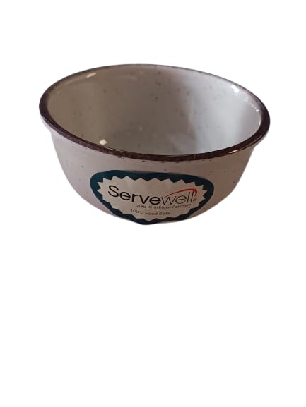 Servewell وعاء كاتوري/وعاء خضار صغير دائري من سيرفويل ميلامين 9.5 سم رملي عاجي - Image 2