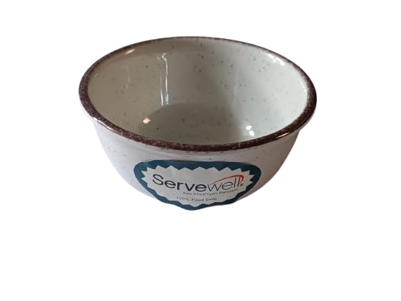 Servewell وعاء كاتوري/وعاء خضار صغير دائري من سيرفويل ميلامين 9.5 سم رملي عاجي - Image 1