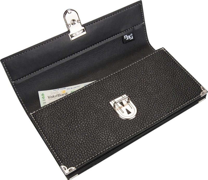 2K Faux Leather 13 Compartment Check and Bill Bag  - Image 2