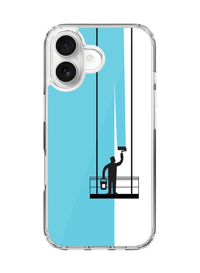 Stylizedd Classic Clear MagSafe Case for iPhone 17 , Hybrid Soft Case Flexible Edges Anti Drop TPU PC Gel Thin Transparent Cover [ Designed for iPhone 17 ] - Paint Hanger (Blue) Full Print