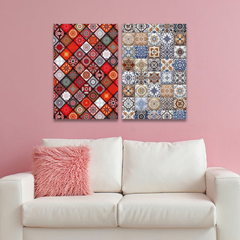 Marktna A double canvas painting with an abstract design, total dimensions 80 x 60 cm - Image 1