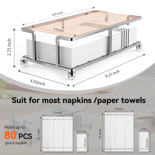 zizouoe Update Bathroom Paper Towel Holder Bathroom Guest Towel Holder Tray for Bathroom Napkin Holder Guest Towels Disposable Bathroom Napkin Holder Bathroom Kitchen Dinning Table - Image 3