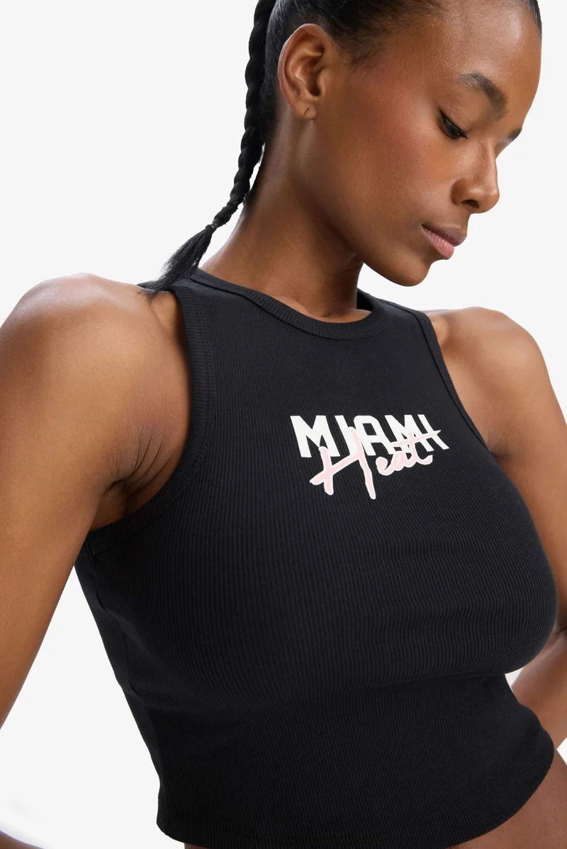 ديفاكتو DeFactoFit NBA Miami Heat Ribbed Camisole Sports Crop Top