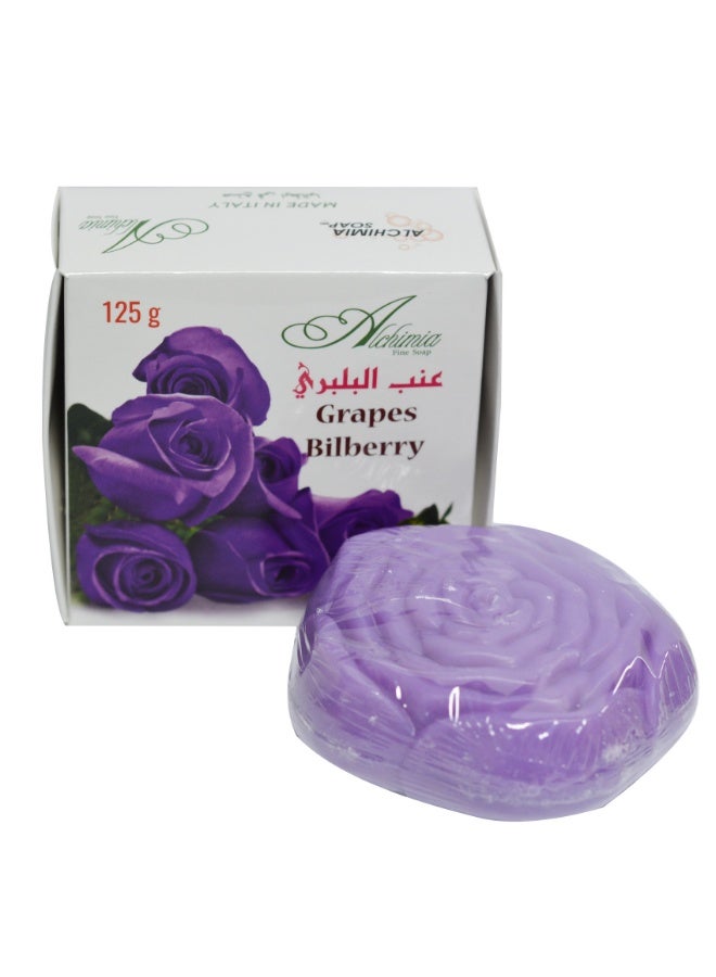 Alchimia Rose Soap Grapes & Bilberry 125G | Natural Italian Vegetable Soap for Soft & Radiant Skin |Enriched with antioxidant protection | Suitable for all skin types - Image 2
