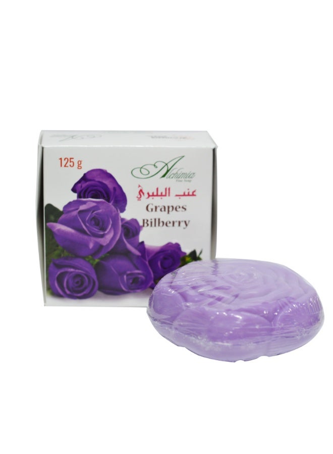 Alchimia Rose Soap Grapes & Bilberry 125G | Natural Italian Vegetable Soap for Soft & Radiant Skin |Enriched with antioxidant protection | Suitable for all skin types - Image 1