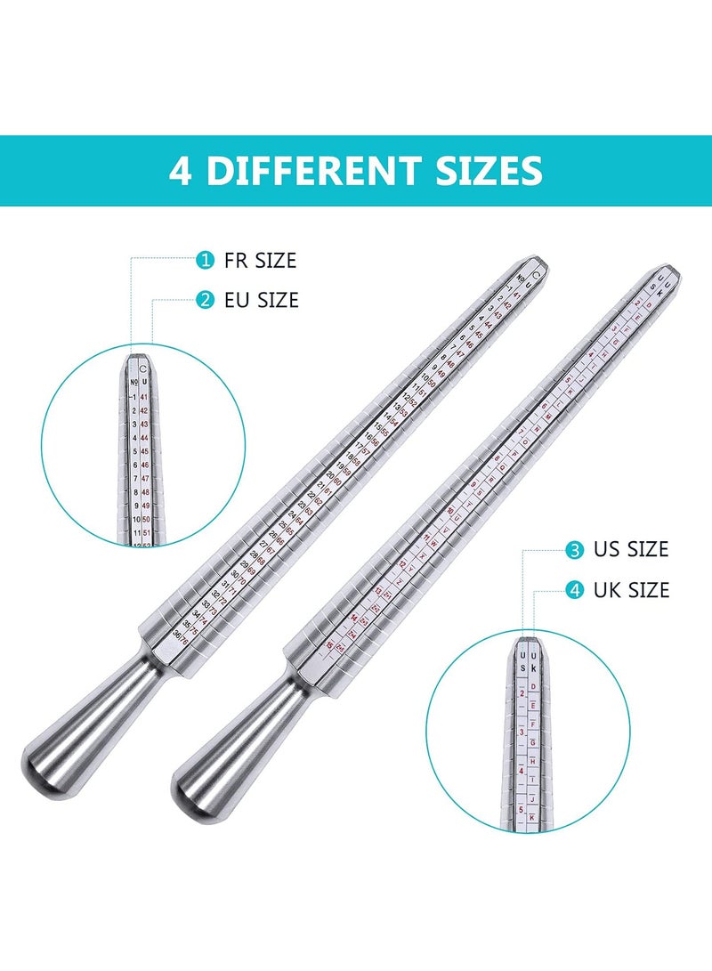 GGOOT UK Ring Sizer, Measurement Scales Kit Tools Finger Gauge Kit Jewellery Sizing Tools UK Sizes A-Z for Jewelry Making - Image 2