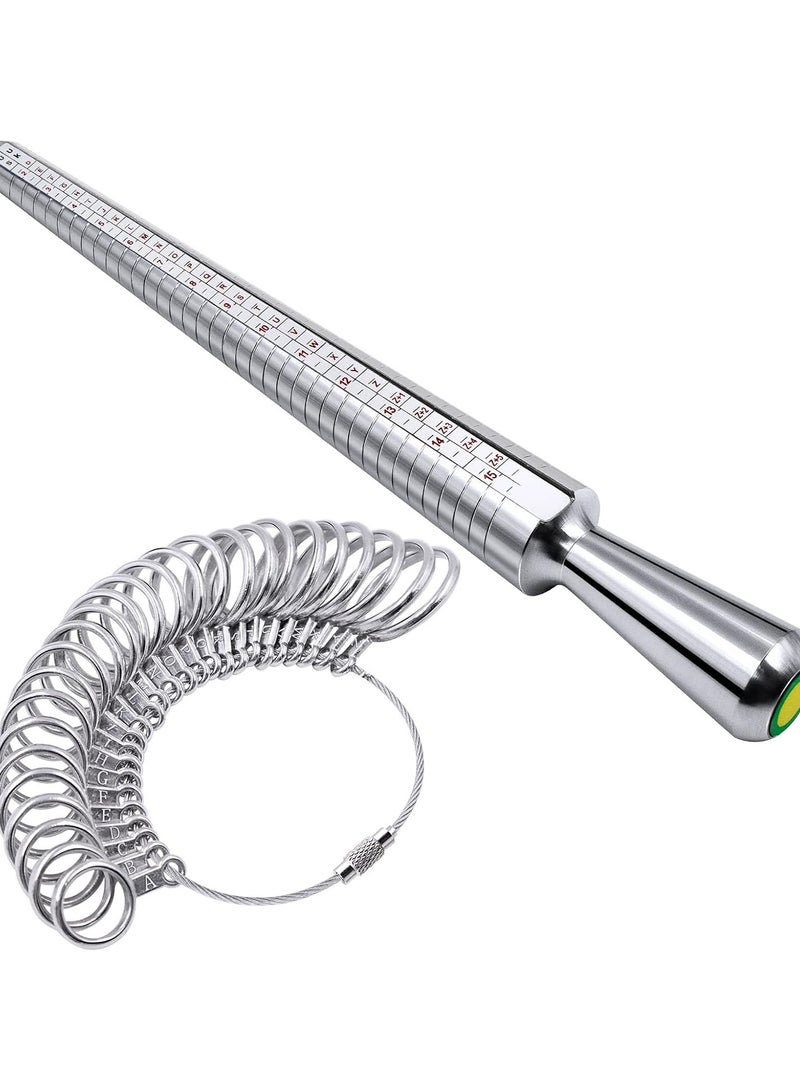 GGOOT UK Ring Sizer, Measurement Scales Kit Tools Finger Gauge Kit Jewellery Sizing Tools UK Sizes A-Z for Jewelry Making - Image 1