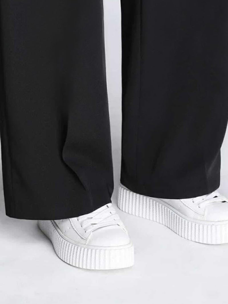 Toochki Trousers for Woman Pants Women's Formal Office Korean | Black Track Pant | Straight | Cotton Spandex Stretchable Trouser | High-Waisted Bottom Wear - Image 5