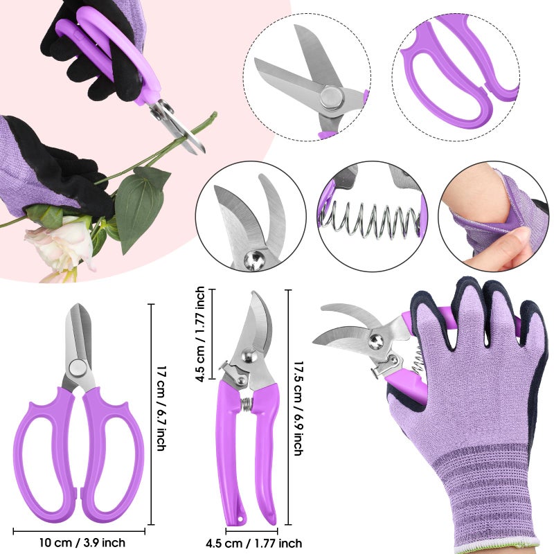 WILLBOND 121 Pcs Floral Arrangement Tool Kit, Valentine Rose Thorn Remover Pruner Trimmer Gloves 22/26 Gauge Paddle Tie Stem Pearl Corsage Pin Pruning Shears, Florist Tool Gift for Women - Image 2