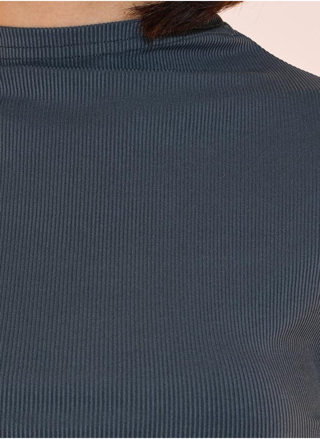 Styli - Solid Knitted Top & Skirt with Drawstring Co-Ords Set - Image 1