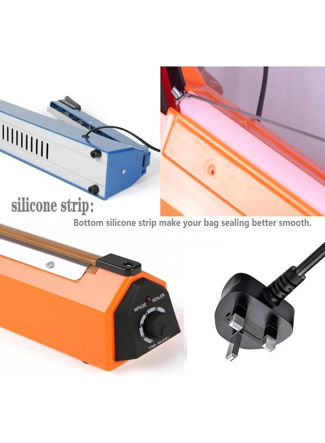 melfi Electric Impulse Heat Sealer Bag Sealing Machine With Extra Replaceable Element And Grip Ideal For Food Storage Packaging And Sealing Pe/Pp Bags 220-240V 400W 12Inch - Image 3