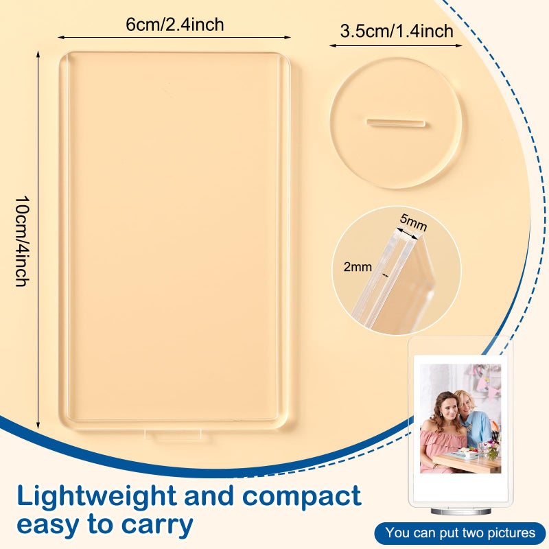 Marspark 15 Pcs 2x3inch Acrylic Photo Frame with Base Acrylic Photo Display Mini Picture Frames Double Sided Desktop Display Vertically for Film Mini Picture Ornaments(Clear,Square) - Image 2