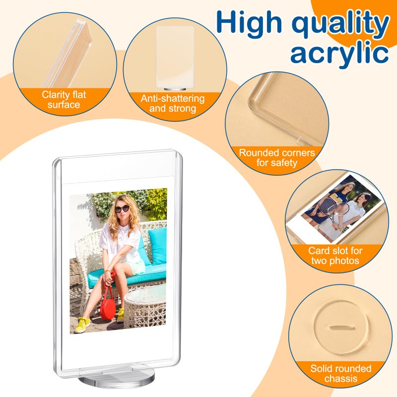 Marspark 15 Pcs 2x3inch Acrylic Photo Frame with Base Acrylic Photo Display Mini Picture Frames Double Sided Desktop Display Vertically for Film Mini Picture Ornaments(Clear,Square) - Image 3