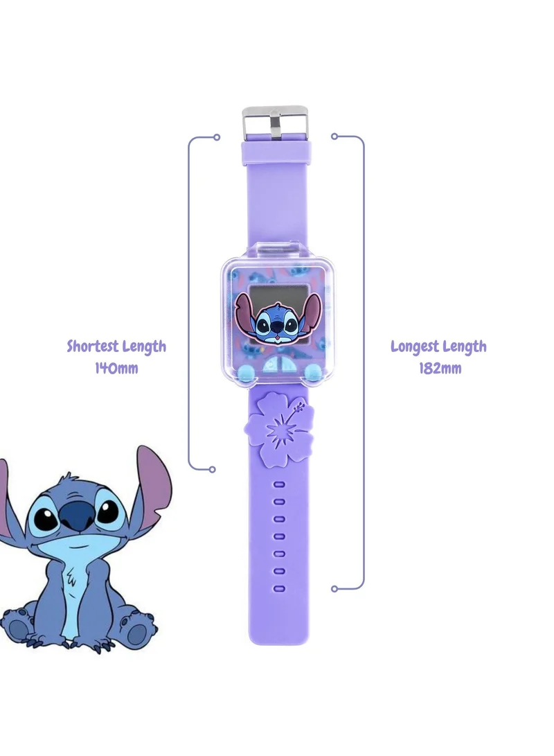 Disney Lilo &amp; Stitch Purple 3D Strap Purple Learning Watch - LAS4162