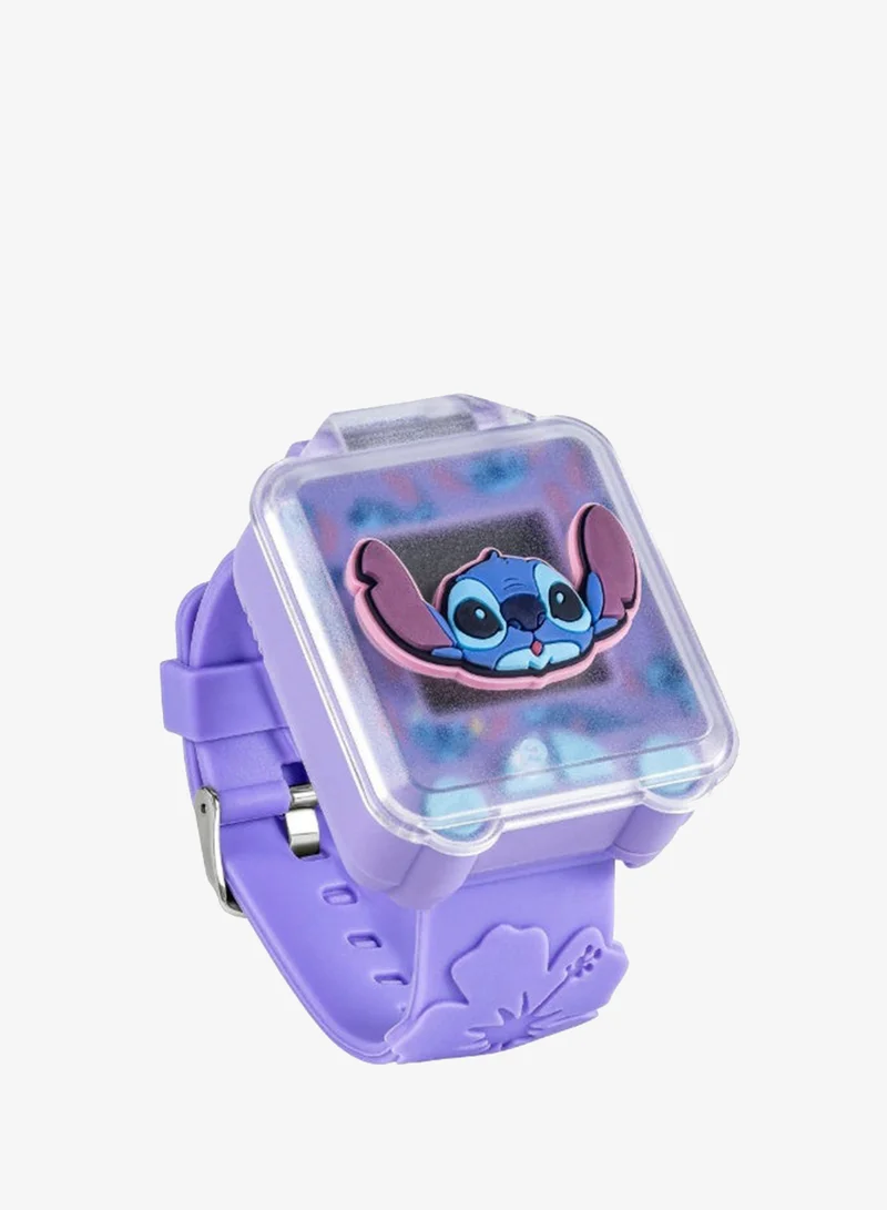 Disney Lilo &amp; Stitch Purple 3D Strap Purple Learning Watch - LAS4162