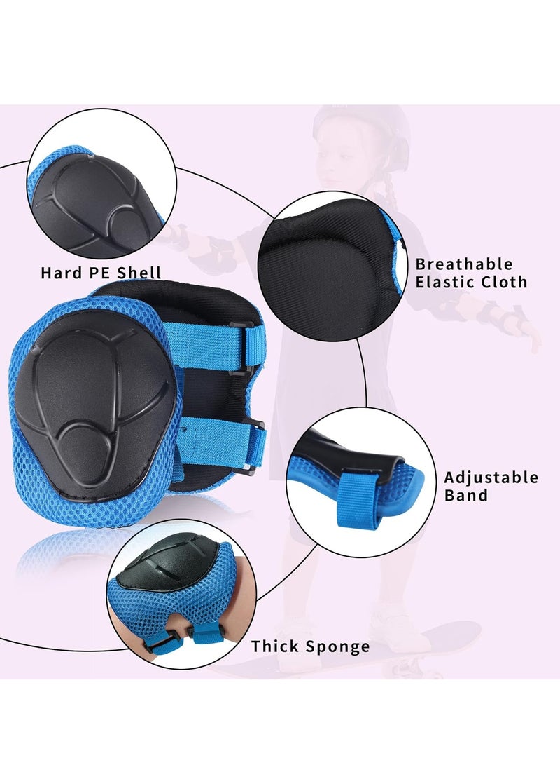 Kids Bike Helmet, Toddler Helmet for Ages 3-14, Skateboard Helmet Knee and Elbow Pads with Wrist Guards, Unisex, Multi-Sports, Skateboard, Bicycle, Scooter, Skating, Roller (Blue) - Image 5