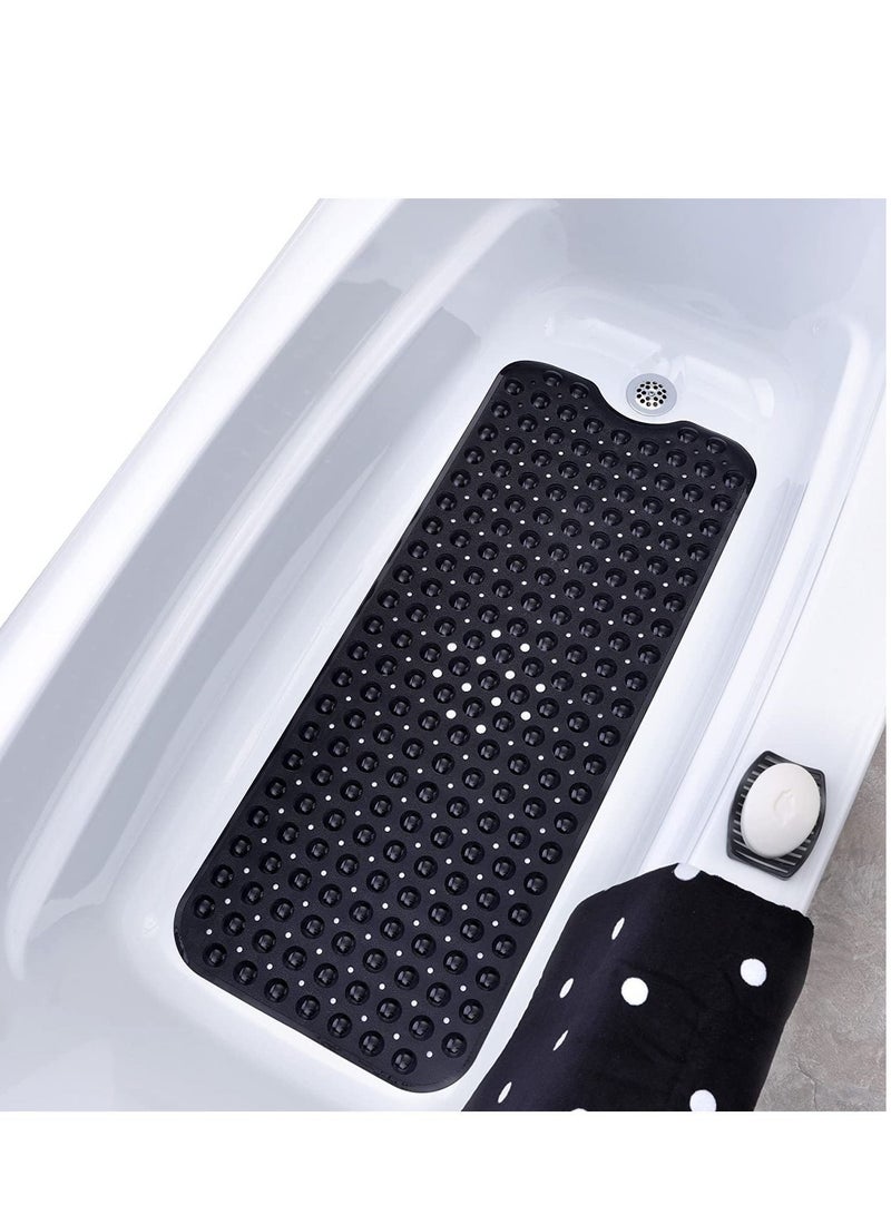 Y&D Non-Slip Bathtub and Shower Mat, with 200 Suction Cups, Anti-slip for Elderly & Kids Extra, Long Bathroom , Mats Mildew Resistant Machine Washable (Black, 100 x 40 cm) - Image 1
