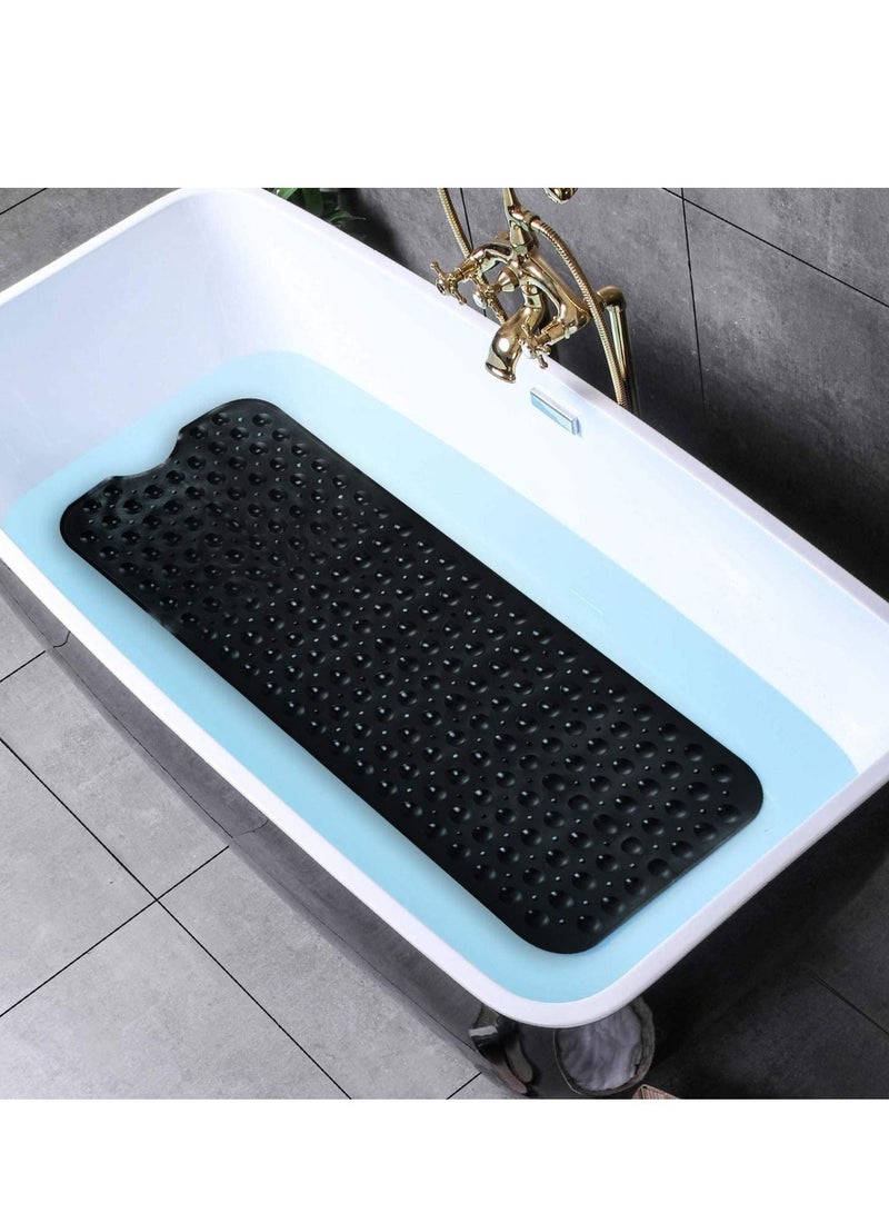 Y&D Non-Slip Bathtub and Shower Mat, with 200 Suction Cups, Anti-slip for Elderly & Kids Extra, Long Bathroom , Mats Mildew Resistant Machine Washable (Black, 100 x 40 cm) - Image 4