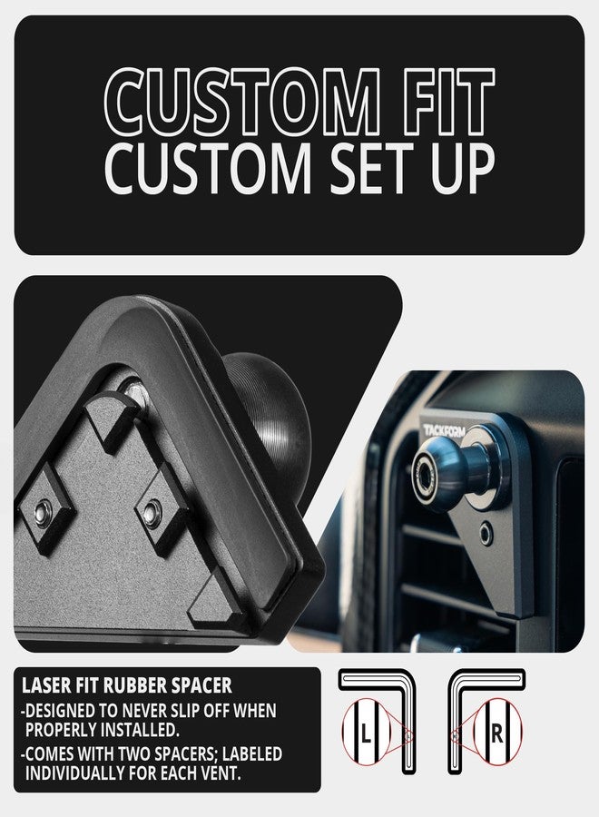 Tackform Link Vent Mount Magnetic Phone Holder - Compatible with '21-'25 Ford F150 & Raptor, '23-'25 Ford Super Duty | Aluminum Base | Short Reach | NOT Compatible with MagSafe - Image 5