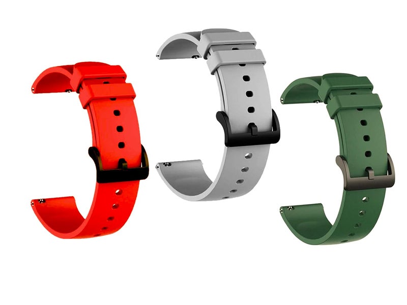 IIK COLLECTION 22mm Silicone Strap for Smart Watches|combo pack of strap Compatible with Noise, Fireboltt, Boat Xtend, Pebble, Boat, Boat Flash, Noise Color fit,Ultra Smart Watch & All Watches - Image 1