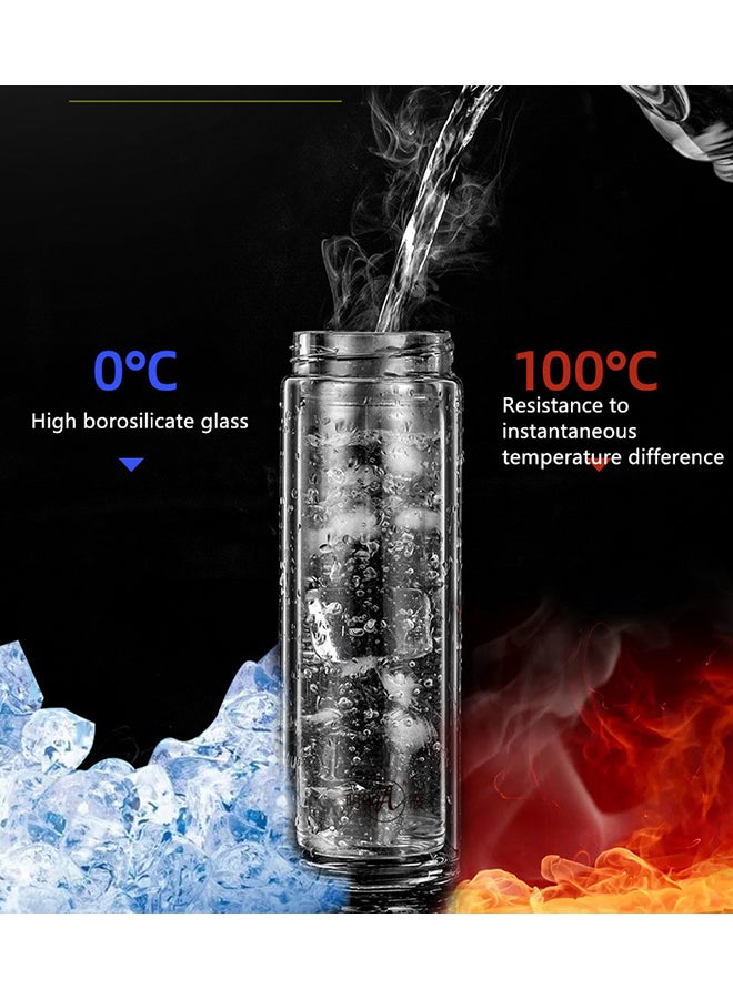 Loquat Glass Water Bottle Clear/Red 22.7cm - Image 2