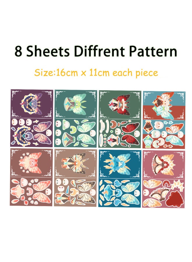 8 Butterfly Totem Advanced Diy Collage Stickers Mobile Phone Back Card Notebook Storage Box Water Cup Waterproof Stickers