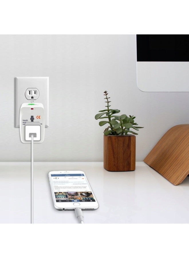 Universal Travel Adapter Plug Multi Functional International Power Plug Adapter for USA UK EU AU Middle East Worldwide Compatible Socket Converter with Two Pin and Three Pin Plug Design - Image 5