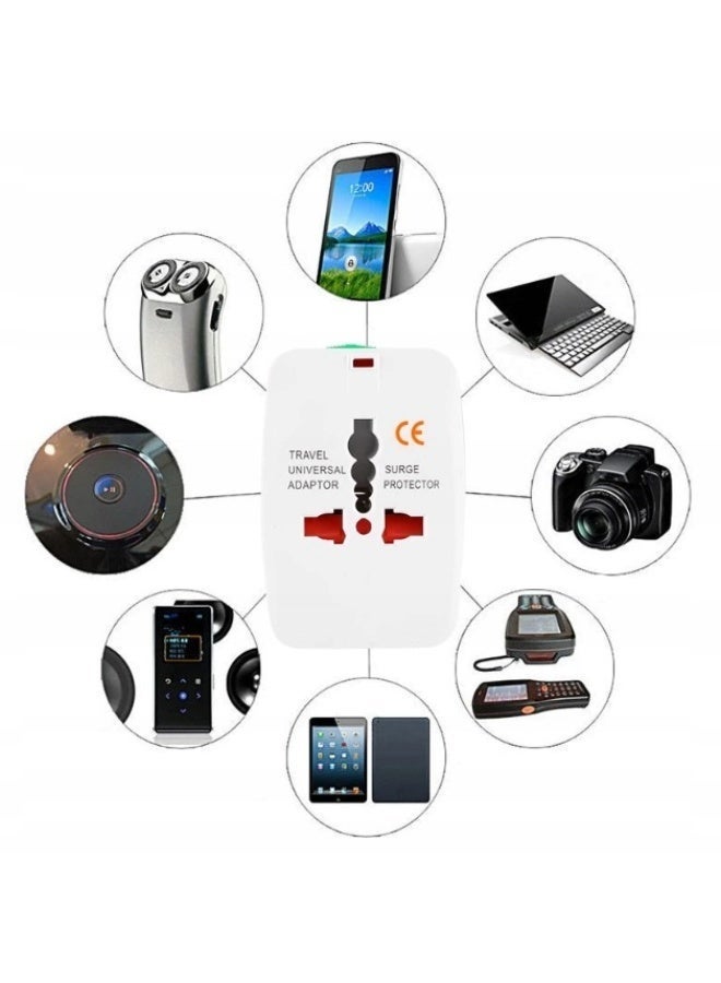 Universal Travel Adapter Plug Multi Functional International Power Plug Adapter for USA UK EU AU Middle East Worldwide Compatible Socket Converter with Two Pin and Three Pin Plug Design - Image 4