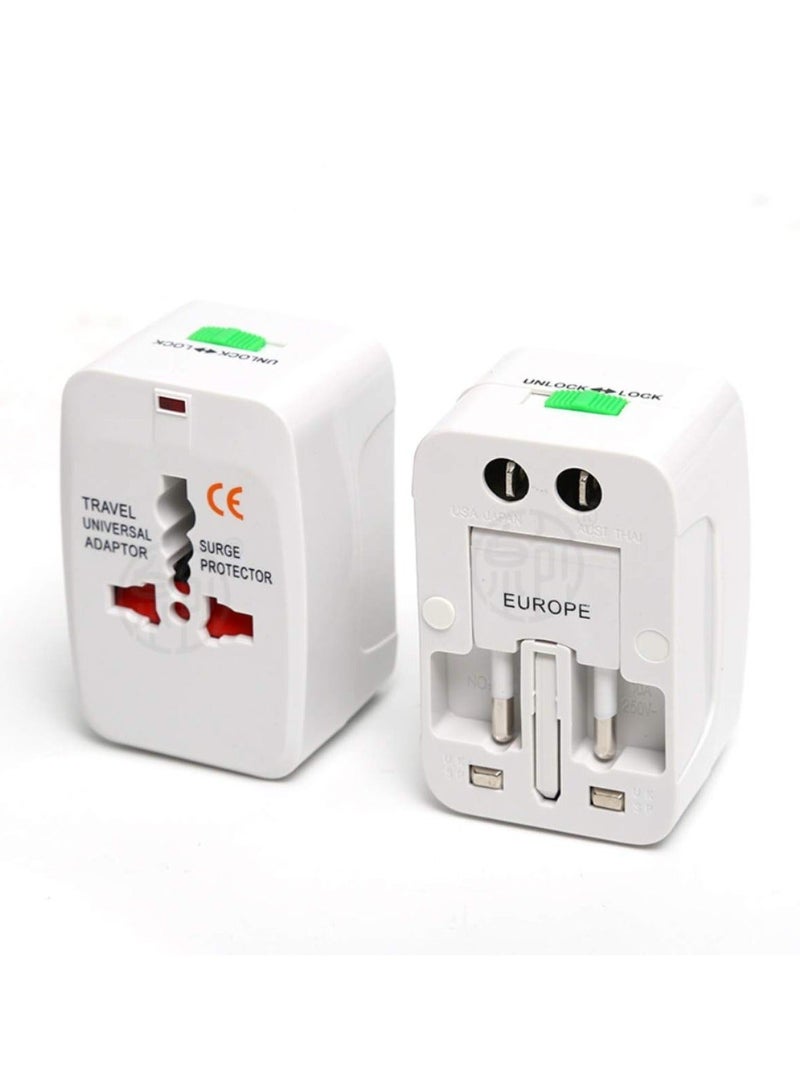 Universal Travel Adapter Plug Multi Functional International Power Plug Adapter for USA UK EU AU Middle East Worldwide Compatible Socket Converter with Two Pin and Three Pin Plug Design - Image 1