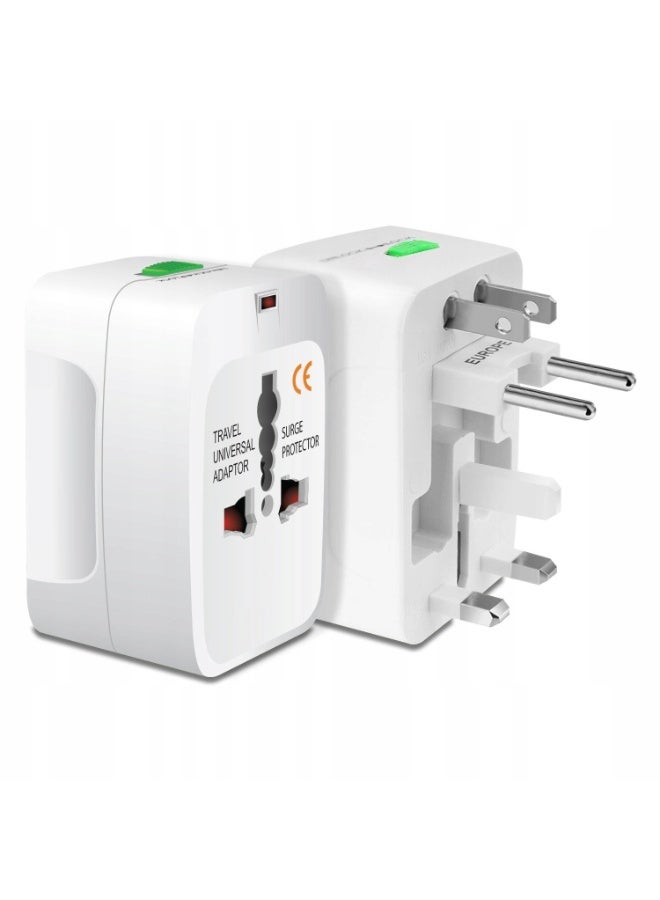 Universal Travel Adapter Plug Multi Functional International Power Plug Adapter for USA UK EU AU Middle East Worldwide Compatible Socket Converter with Two Pin and Three Pin Plug Design - Image 2