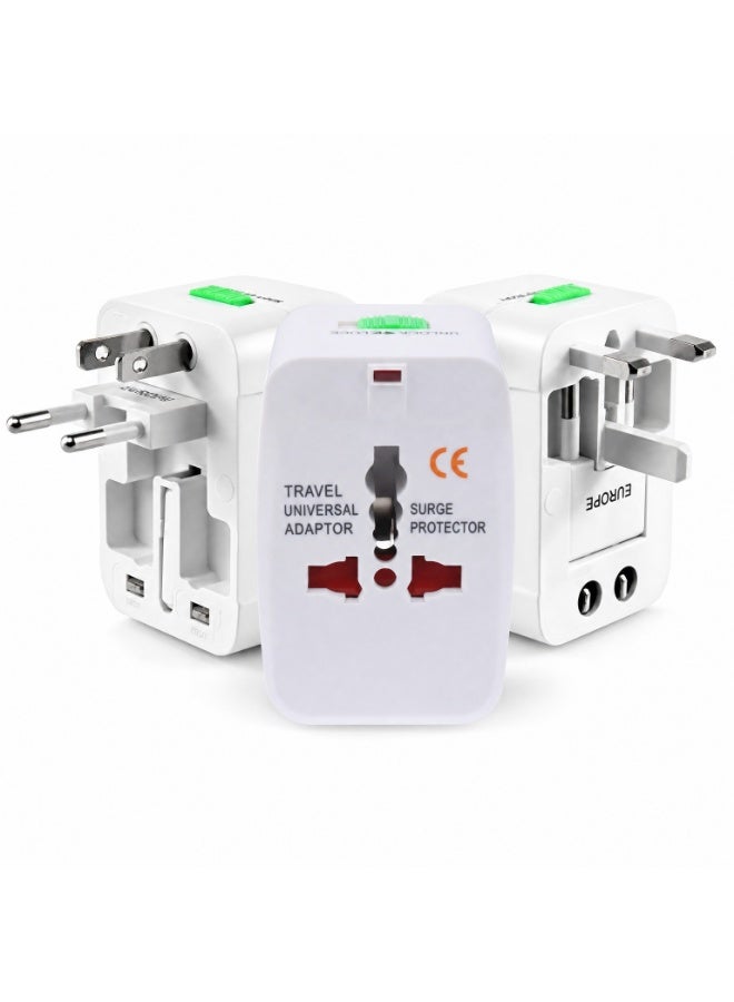 Universal Travel Adapter Plug Multi Functional International Power Plug Adapter for USA UK EU AU Middle East Worldwide Compatible Socket Converter with Two Pin and Three Pin Plug Design - Image 1