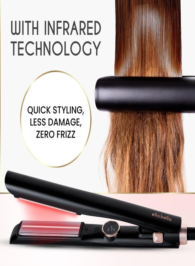 ELLA BELLA® Slimline Hair Straightener with Infrared Technology | 2-in-1 Straightening & Curling | 10 Temp Settings | Portable Design - Image 4