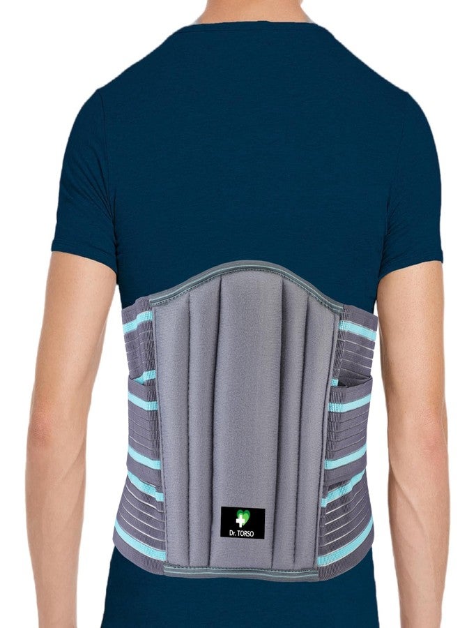 حزام دكتور تورسو بريميوم Ls مع حزام مزدوج | دعم الظهر للعمود الفقري القطني، حزام دعم أسفل الظهر لتخفيف الألم، دعامة ظهر للرجال/النساء، وكبار السن (M) - Image 2