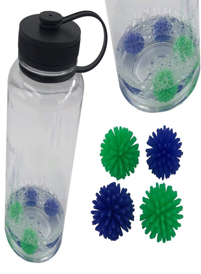 Keyfit Tools BrushBalls (4 pk X2) 8 Total Water Bottle Cleaning Brush Balls Reusable for Sports Drinks & Protein Shakes Cycling Fitness Sports Gym Hiking & Coffee Thermos - Image 1