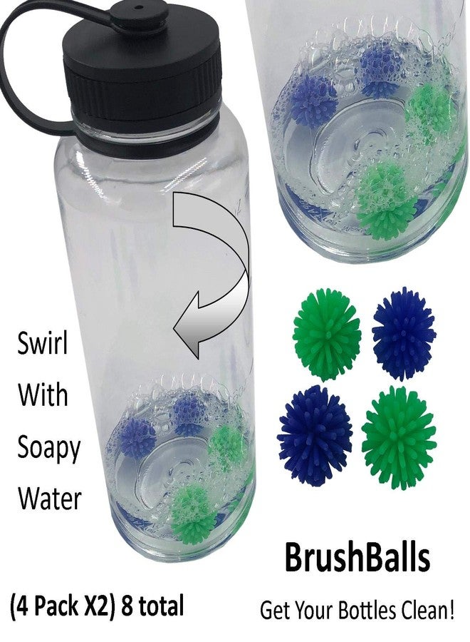 Keyfit Tools BrushBalls (4 pk X2) 8 Total Water Bottle Cleaning Brush Balls Reusable for Sports Drinks & Protein Shakes Cycling Fitness Sports Gym Hiking & Coffee Thermos - Image 2